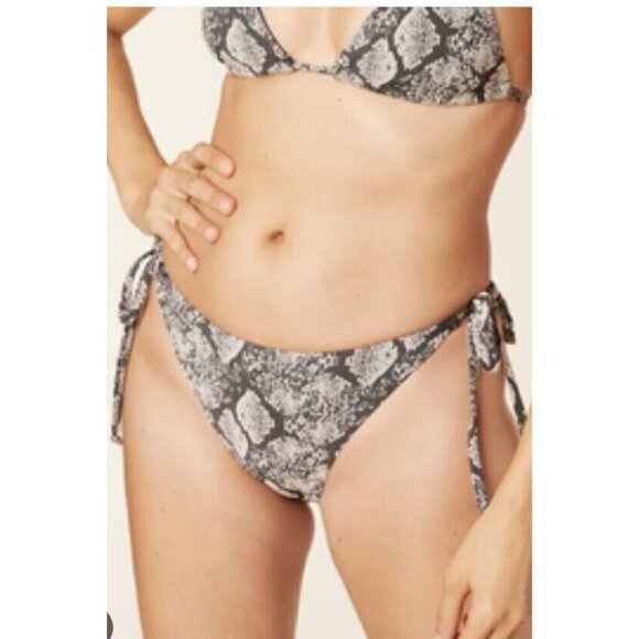 Andie Bikini Top Snake Print Black/Cream Sicily Top String Bikini NWTS 1D - Picture 5 of 13